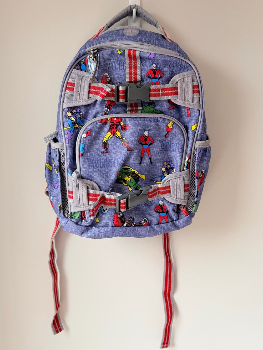 Pottery Barn Kids Mackenzie Avengers Print Backpack with Red Accents